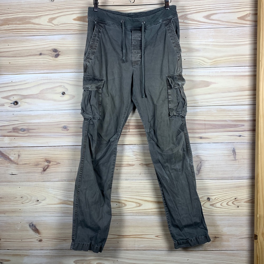 James Perse Cargo Pants Mens 1 Grey Standard Drawstring Tactical Utility Grunge